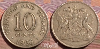 Тринидад и Тобаго 10 центов 1966 года, KM# 3, 109a-051