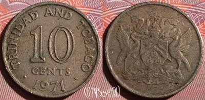 Тринидад и Тобаго 10 центов 1971 года, KM# 3, 164f-100