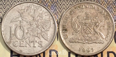 Тринидад и Тобаго 10 центов 1997 года, KM 31, 114-110