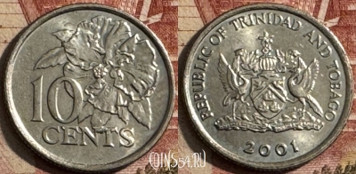 Тринидад и Тобаго 10 центов 2001 г., KM# 31, 209s-034