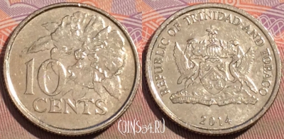 Тринидад и Тобаго 10 центов 2014 года, KM# 31, 105c-126