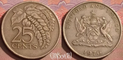 Тринидад и Тобаго 25 центов 1976 года, KM# 32, 094l-021