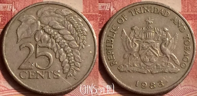 Тринидад и Тобаго 25 центов 1983 года, KM# 32, 091m-077
