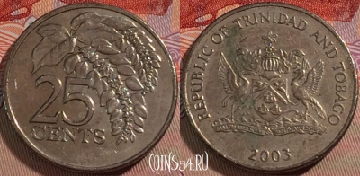 Тринидад и Тобаго 25 центов 2003 года, KM# 32, 131b-103