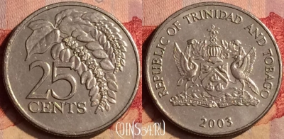 Тринидад и Тобаго 25 центов 2003 года, KM# 32, 404-131