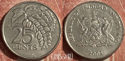 Тринидад и Тобаго 25 центов 2003 года, KM# 32, 485р-134