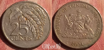 Тринидад и Тобаго 25 центов 2004 года, KM# 32, 384n-138