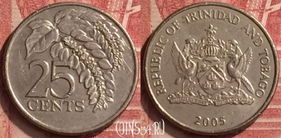 Тринидад и Тобаго 25 центов 2005 года, KM# 32, 055n-031