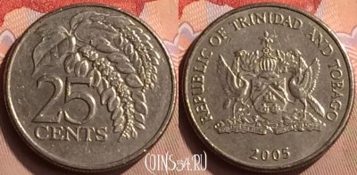 Тринидад и Тобаго 25 центов 2005 года, KM# 32, 423-034