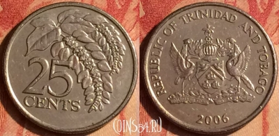 Тринидад и Тобаго 25 центов 2006 года, KM# 32, 436-125