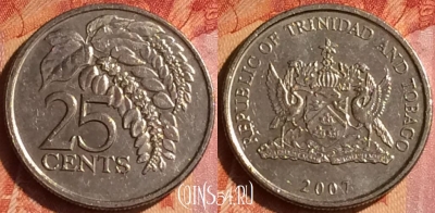 Тринидад и Тобаго 25 центов 2007 года, KM# 32, 093o-139