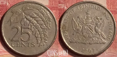 Тринидад и Тобаго 25 центов 2007 года, KM# 32, 115m-081