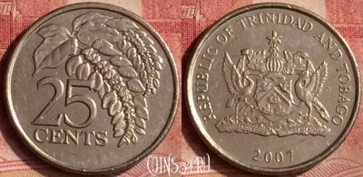 Тринидад и Тобаго 25 центов 2007 года, KM# 32, 129m-050