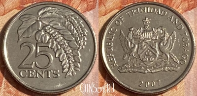 Тринидад и Тобаго 25 центов 2007 года, KM# 32, 154r-101