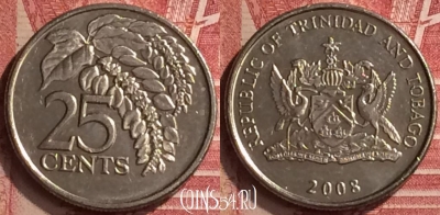 Тринидад и Тобаго 25 центов 2008 года, KM# 32, 050n-204