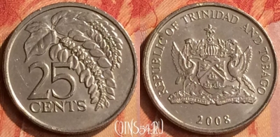 Тринидад и Тобаго 25 центов 2008 года, KM# 32, 061n-111