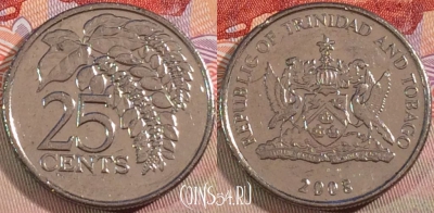 Тринидад и Тобаго 25 центов 2008 года, KM# 32, 131b-117