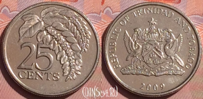 Тринидад и Тобаго 25 центов 2009 года, KM# 32, 056i-065