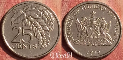 Тринидад и Тобаго 25 центов 2012 года, KM# 32, 385n-025