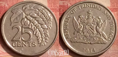 Тринидад и Тобаго 25 центов 2014 года, KM# 32, 146m-075
