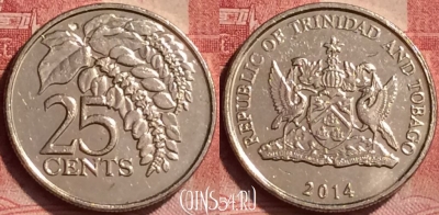 Тринидад и Тобаго 25 центов 2014 года, KM# 32, 379l-047