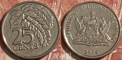 Тринидад и Тобаго 25 центов 2014 года, KM# 32, 484р-051