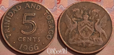 Тринидад и Тобаго 5 центов 1966 года, KM# 2, 126l-045