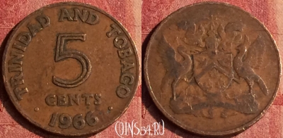 Тринидад и Тобаго 5 центов 1966 года, KM# 2, 399-102