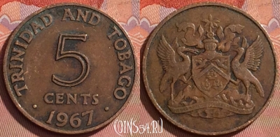 Тринидад и Тобаго 5 центов 1967 года, KM# 2, 203l-034