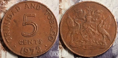 Тринидад и Тобаго 5 центов 1972 года, KM# 2, 135-144