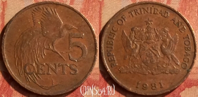 Тринидад и Тобаго 5 центов 1981 года, KM# 30, 048n-071
