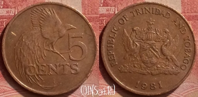 Тринидад и Тобаго 5 центов 1981 года, KM# 30, 054l-096