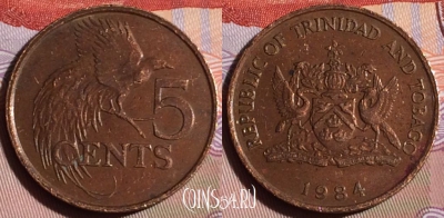 Тринидад и Тобаго 5 центов 1984 года, KM# 30, 242b-144