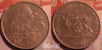 Тринидад и Тобаго 5 центов 1992 года, KM# 30, 251a-065