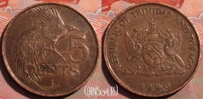 Тринидад и Тобаго 5 центов 1996 года, KM# 30, 257a-034