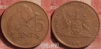 Тринидад и Тобаго 5 центов 1997 года, KM# 30, 260l-117