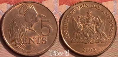 Тринидад и Тобаго 5 центов 2003 года, KM# 30, 412-036