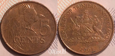 Тринидад и Тобаго 5 центов 2004 года, KM# 30, 127-096