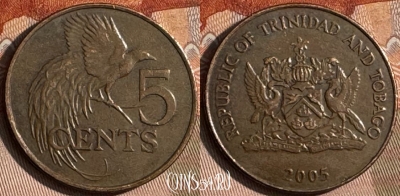 Тринидад и Тобаго 5 центов 2005 г., KM# 30, 142s-134