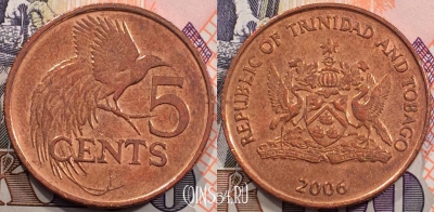 Тринидад и Тобаго 5 центов 2006 года, KM# 30, 114-008