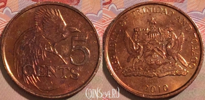 Тринидад и Тобаго 5 центов 2010 года, KM# 30, 129b-076