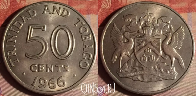 Тринидад и Тобаго 50 центов 1966 года, KM# 5, 338g-030