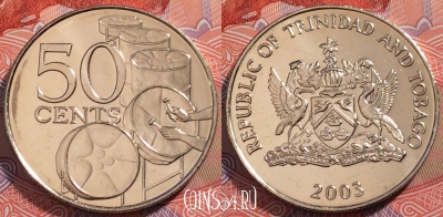 Тринидад и Тобаго 50 центов 2003 года, KM# 33, 245-077