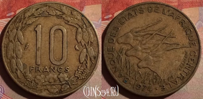 Центральная Африка 10 франков 1974 года, 330g-051