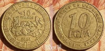 Центральная Африка 10 франков 2006 года, 464q-549