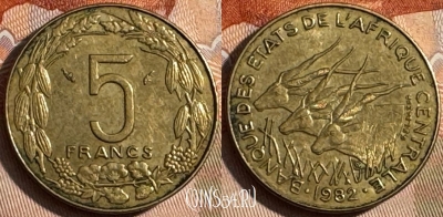 Центральная Африка 5 франков 1982 года, 252s-052 ♛