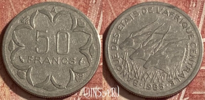Центральная Африка 50 франков 1985 A Чад, 077q-019 ♛