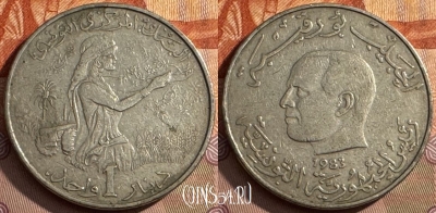 Тунис 1 динар 1983 года, KM# 304, 387s-047 ♛