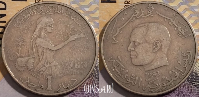 Тунис 1 динара 1983 года, KM# 304, a150-006