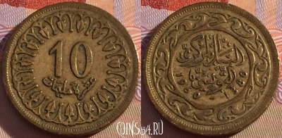 Тунис 10 миллимов 1960 года, KM# 306, 103b-067